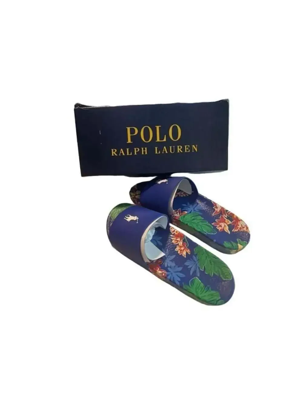 Polo Ralph Lauren Men's Floral Tropical Polo Pony Slide Sandals
